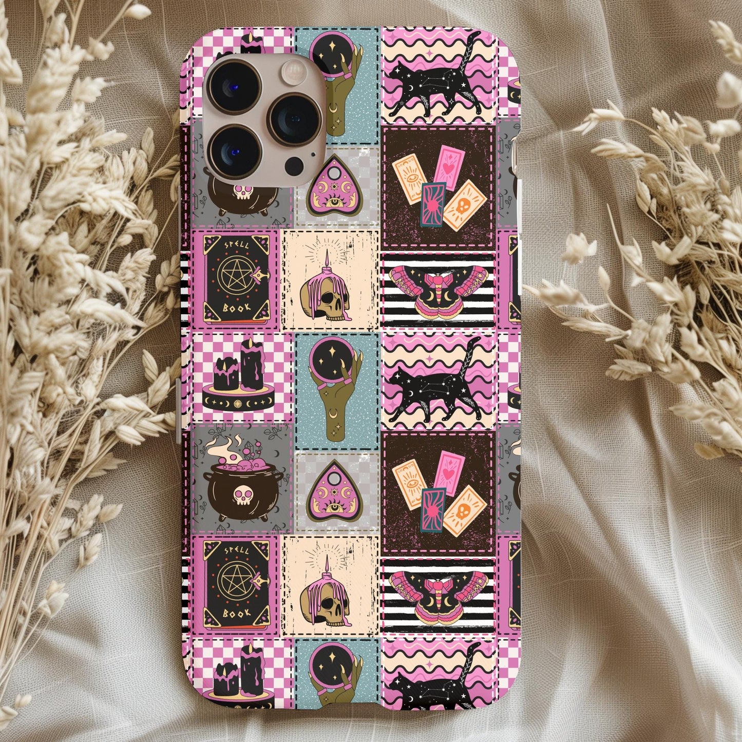Witchy Spirit Board Planchette Patchwork Phone Case