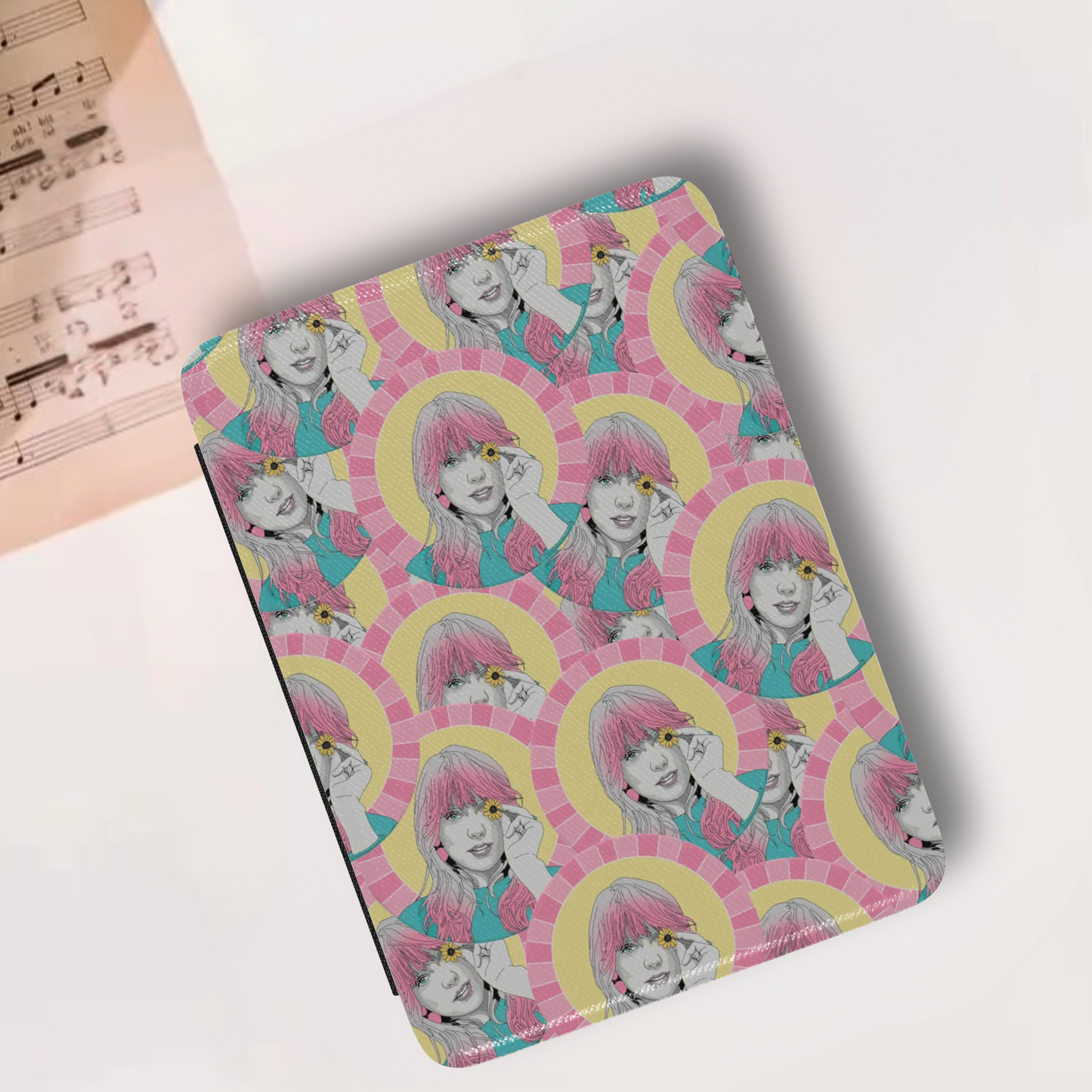 Swiftie Retro Popart Leather Kindle Case with Hand Strap